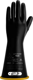 Ansell Black And Yellow ActivArmr® Latex Rubber Class 1 Linesmen Gloves