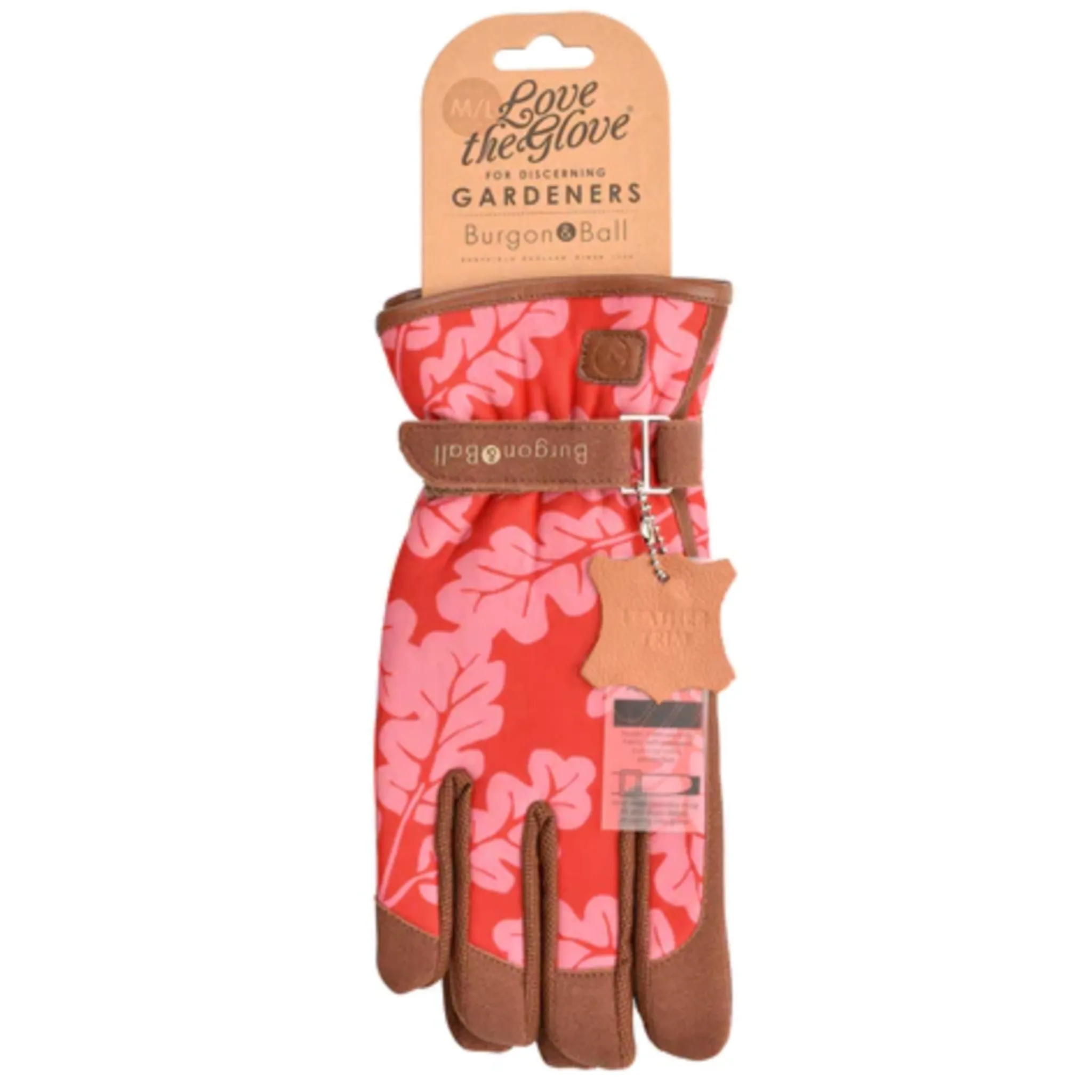 Burgon & Ball - Love The Glove OAK LEAF POPPY - Ladies Gardening Gloves