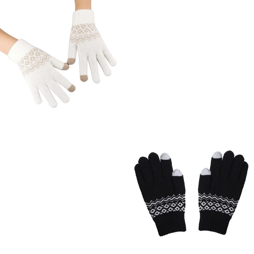 OCW Touch Screen Gloves Thick Knitted Thermal Winter Full Finger Design