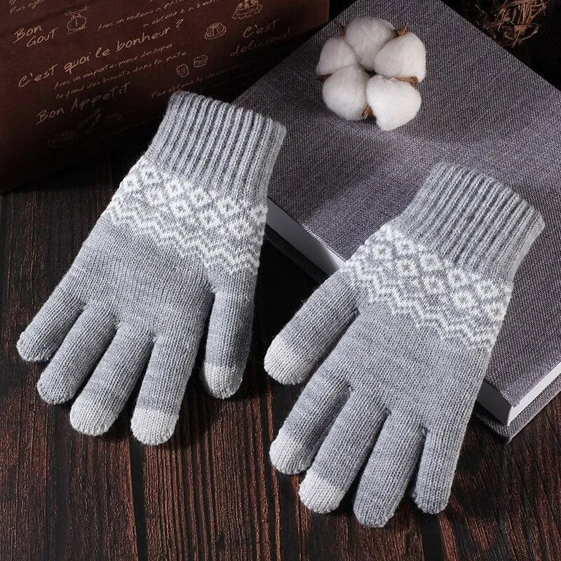 OCW Touch Screen Gloves Thick Knitted Thermal Winter Full Finger Design