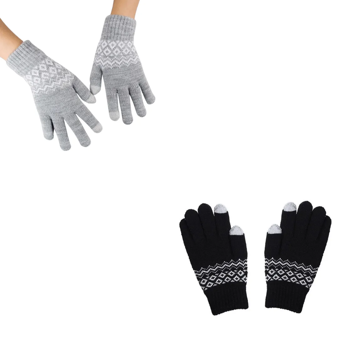 OCW Touch Screen Gloves Thick Knitted Thermal Winter Full Finger Design