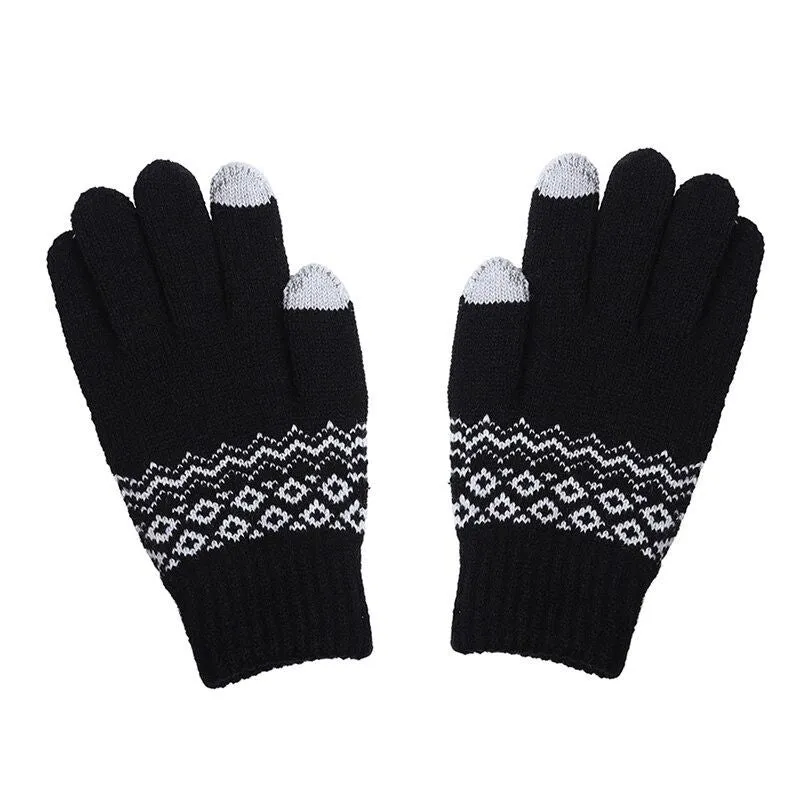 OCW Touch Screen Gloves Thick Knitted Thermal Winter Full Finger Design
