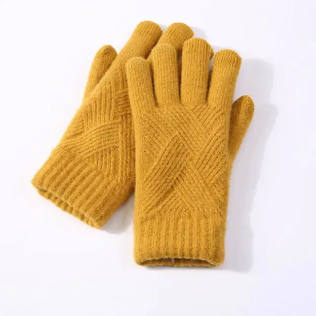 OCW Unisex Cotton Full Fingers Thick Warm Touch Screen Winter Gloves