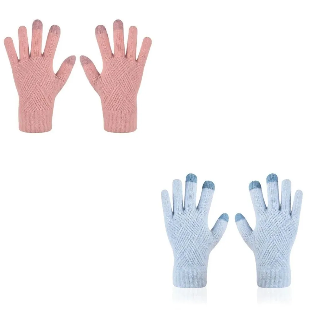 OCW Unisex Cotton Full Fingers Thick Warm Touch Screen Winter Gloves