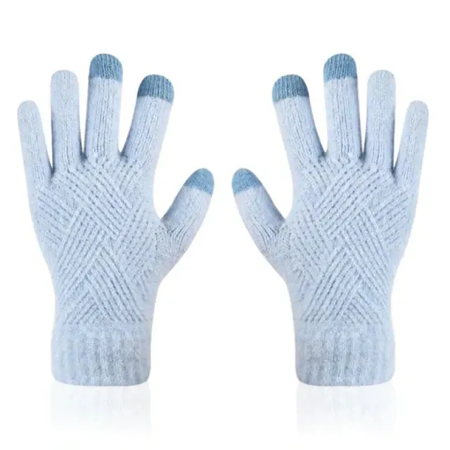 OCW Unisex Cotton Full Fingers Thick Warm Touch Screen Winter Gloves