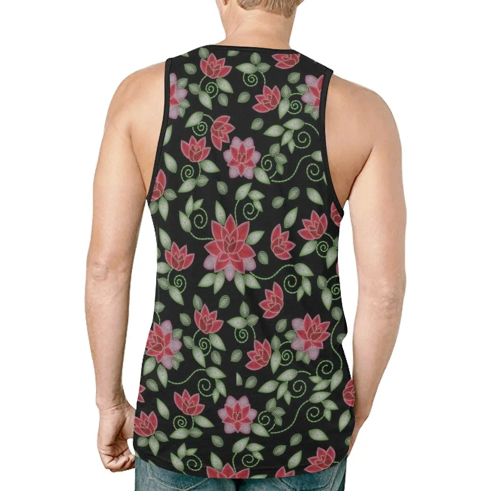 Red Beaded Rose Tank Top