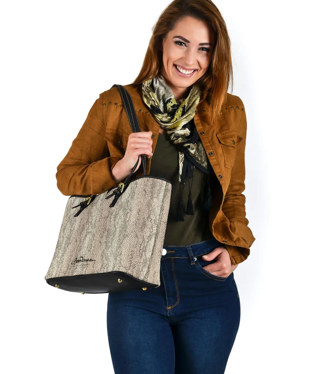 Snake Print Small Tote Bag
