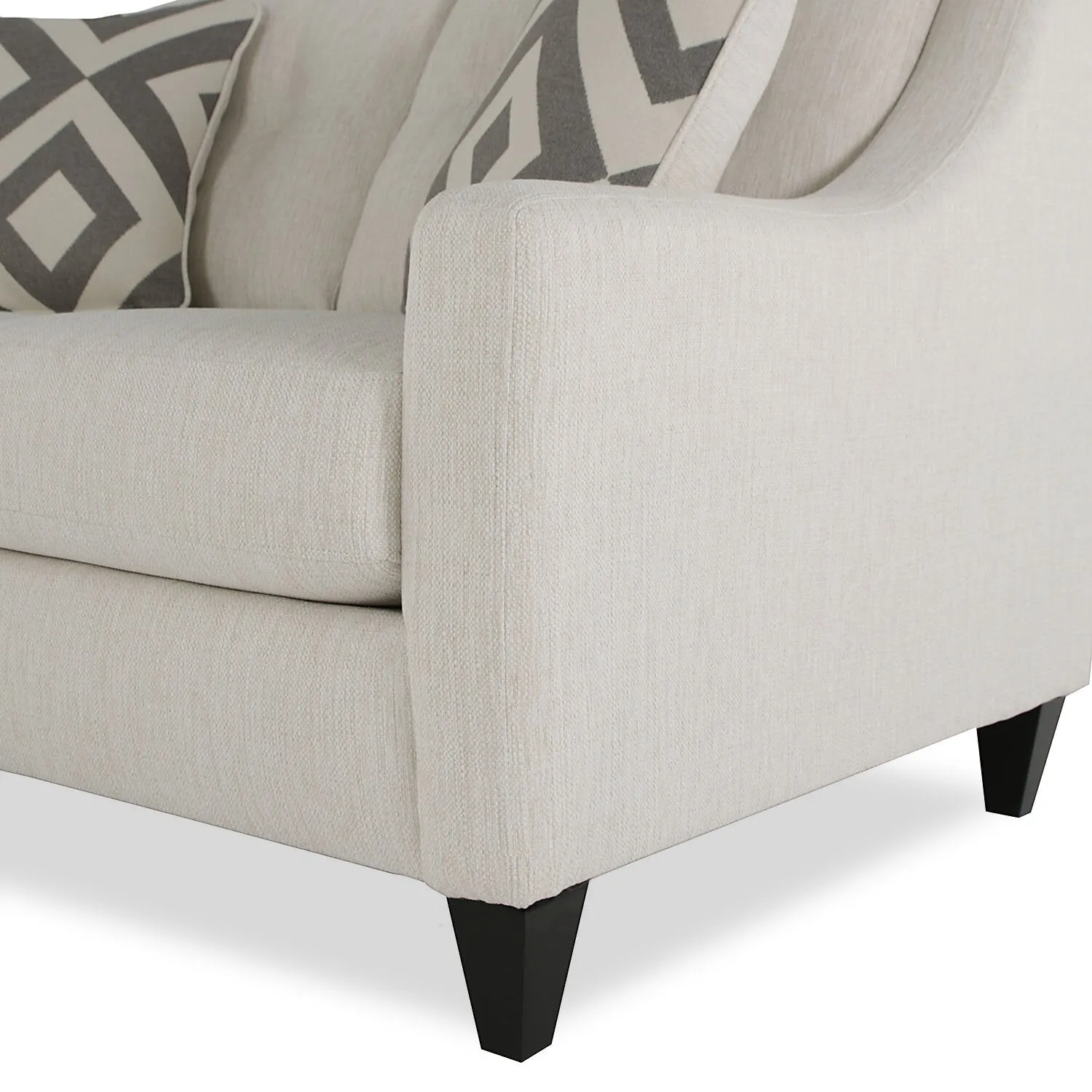 Tuva Linen-Look Fabric Loveseat - Zeus Pearl